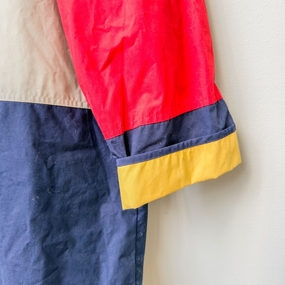 Vintage 90s Avon Style Colorblock Windbreaker Jacket Red Navy Tan Mens Large - Picture 6 of 7